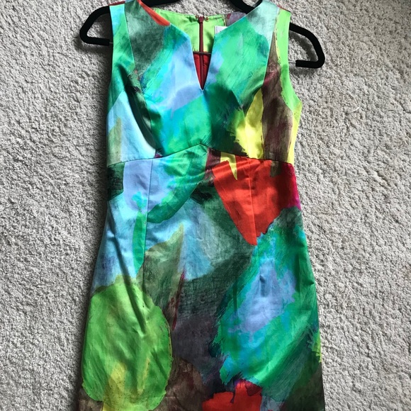 Milly Tulip Print Mini Sheath Dress Size 2 - Picture 5 of 8
